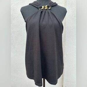 Michael Kors Black Top with Gold Chain Accent